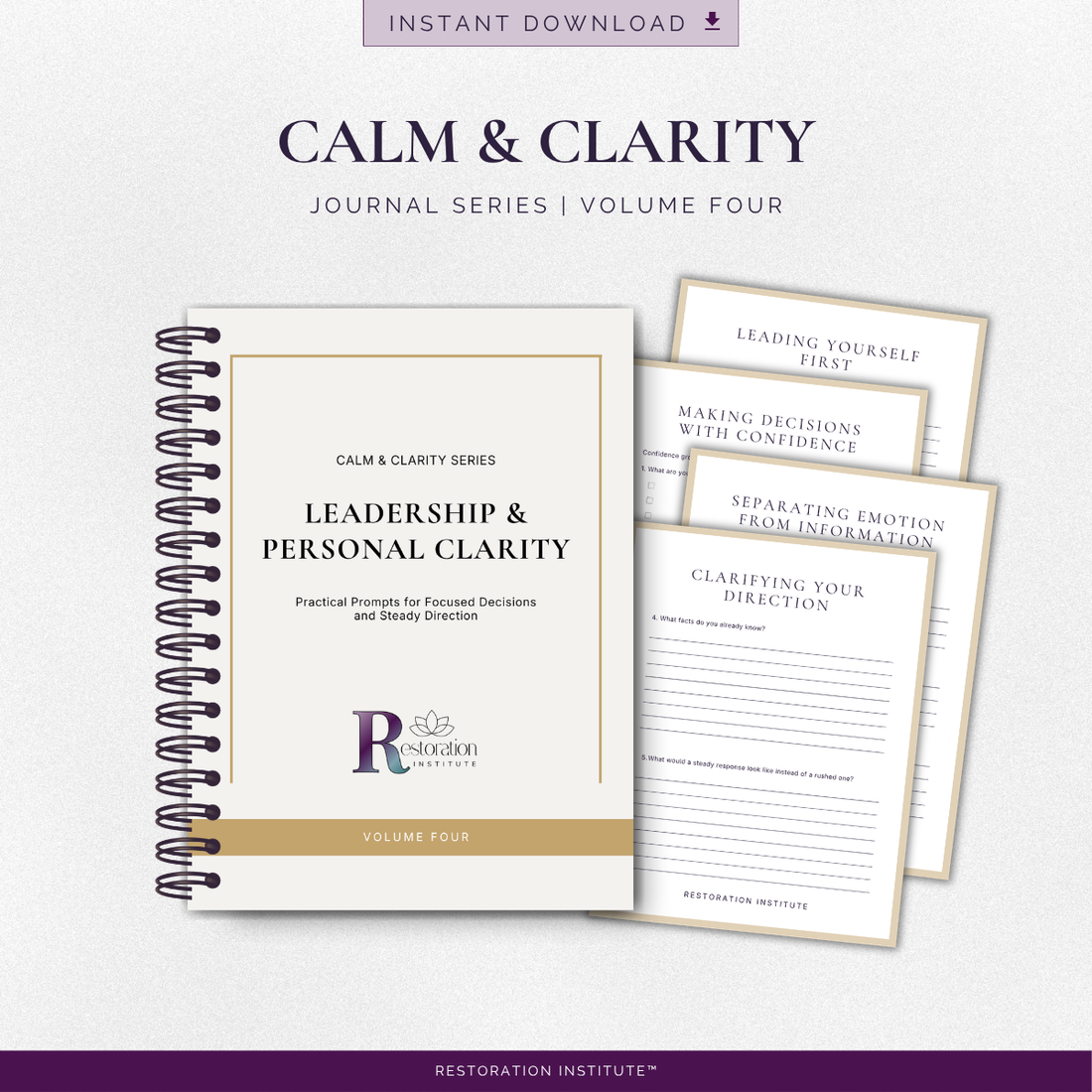 Calm & Clarity Journal Vol. 4: Leadership & Personal Direction