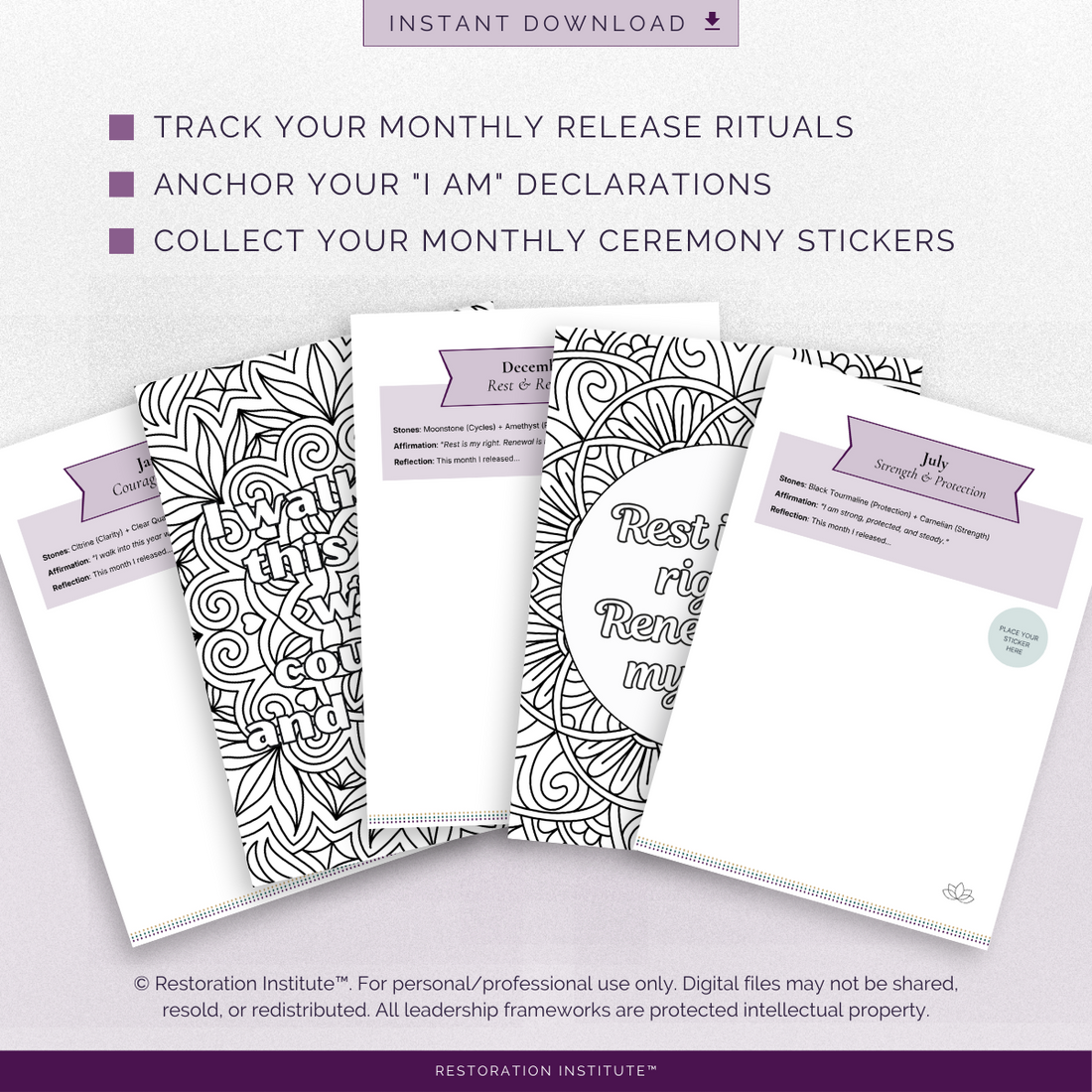 Rise + Release™ Ceremony Companion | Monthly Ritual & Reflection Guide