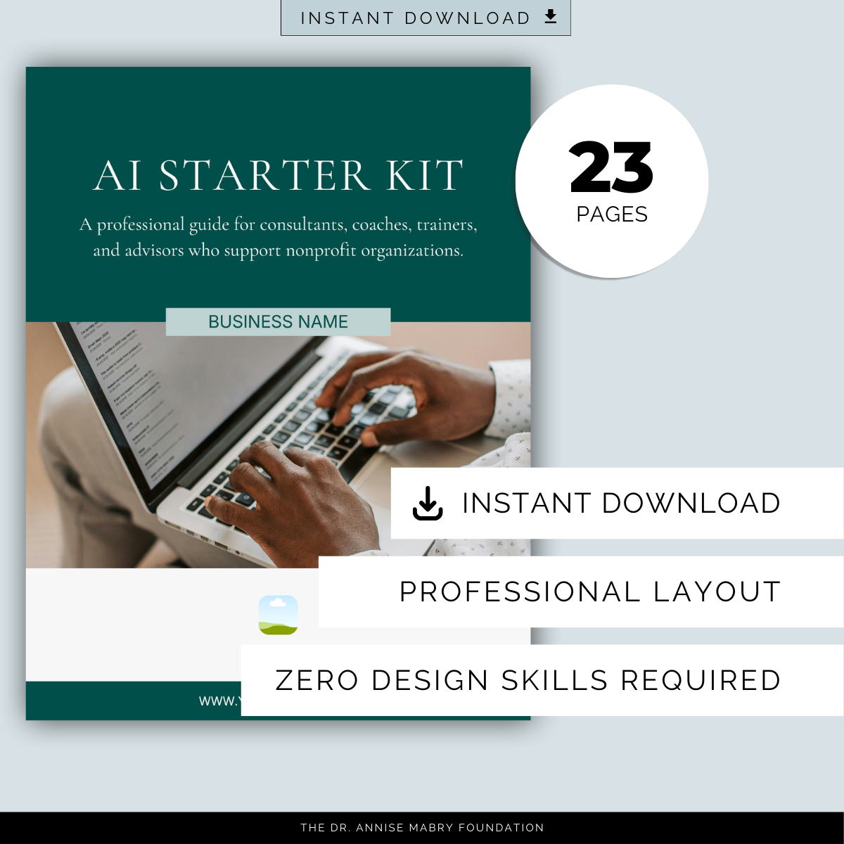 AI Starter Kit for Nonprofit Consultants &amp; Trainers | PLR Toolkit &amp; Canva Template