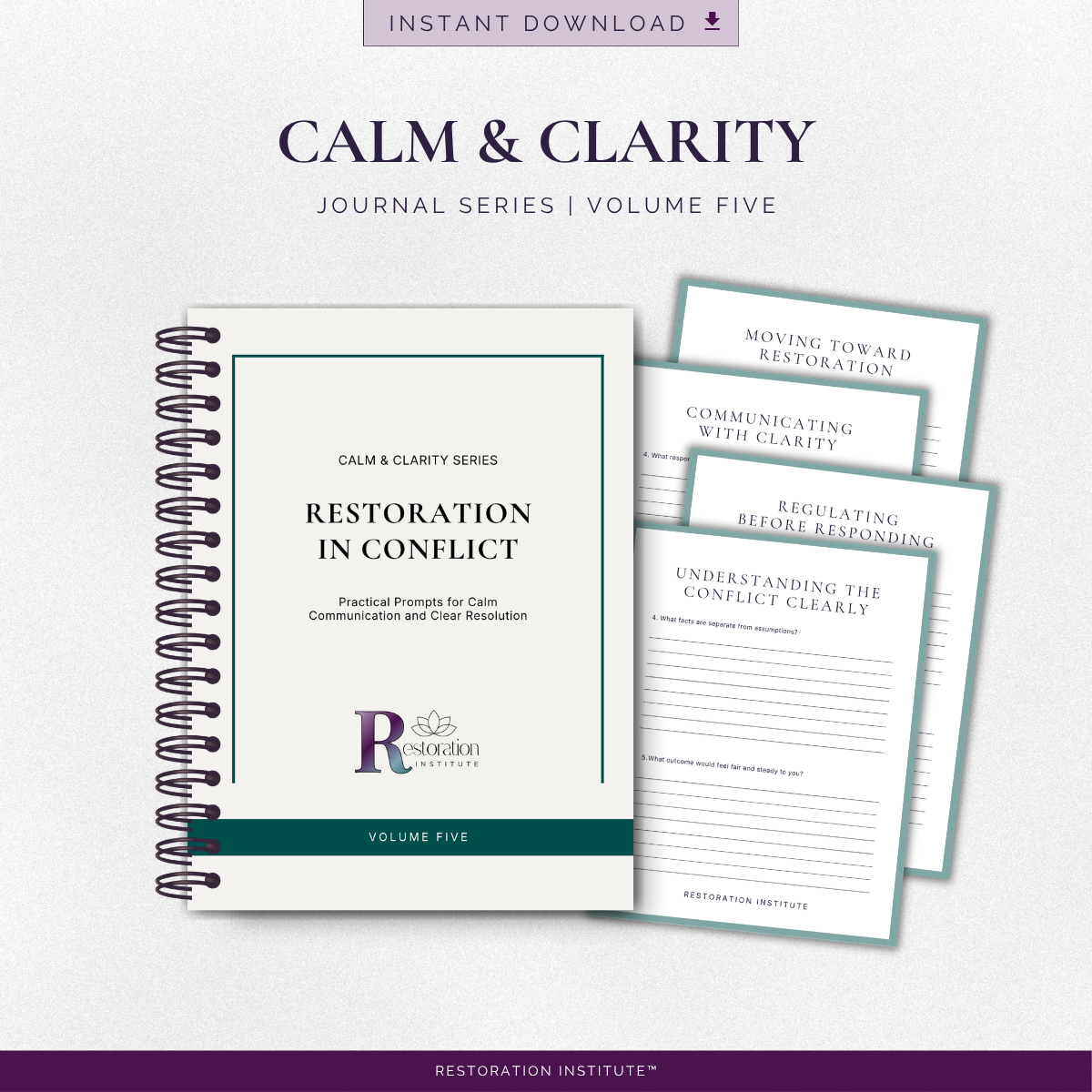 Calm &amp; Clarity Journal Vol. 5: Conflict Resolution &amp; Calm Communication
