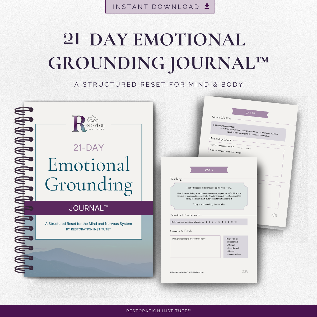 21 Days of Grounding™ | Emotional Regulation Journal