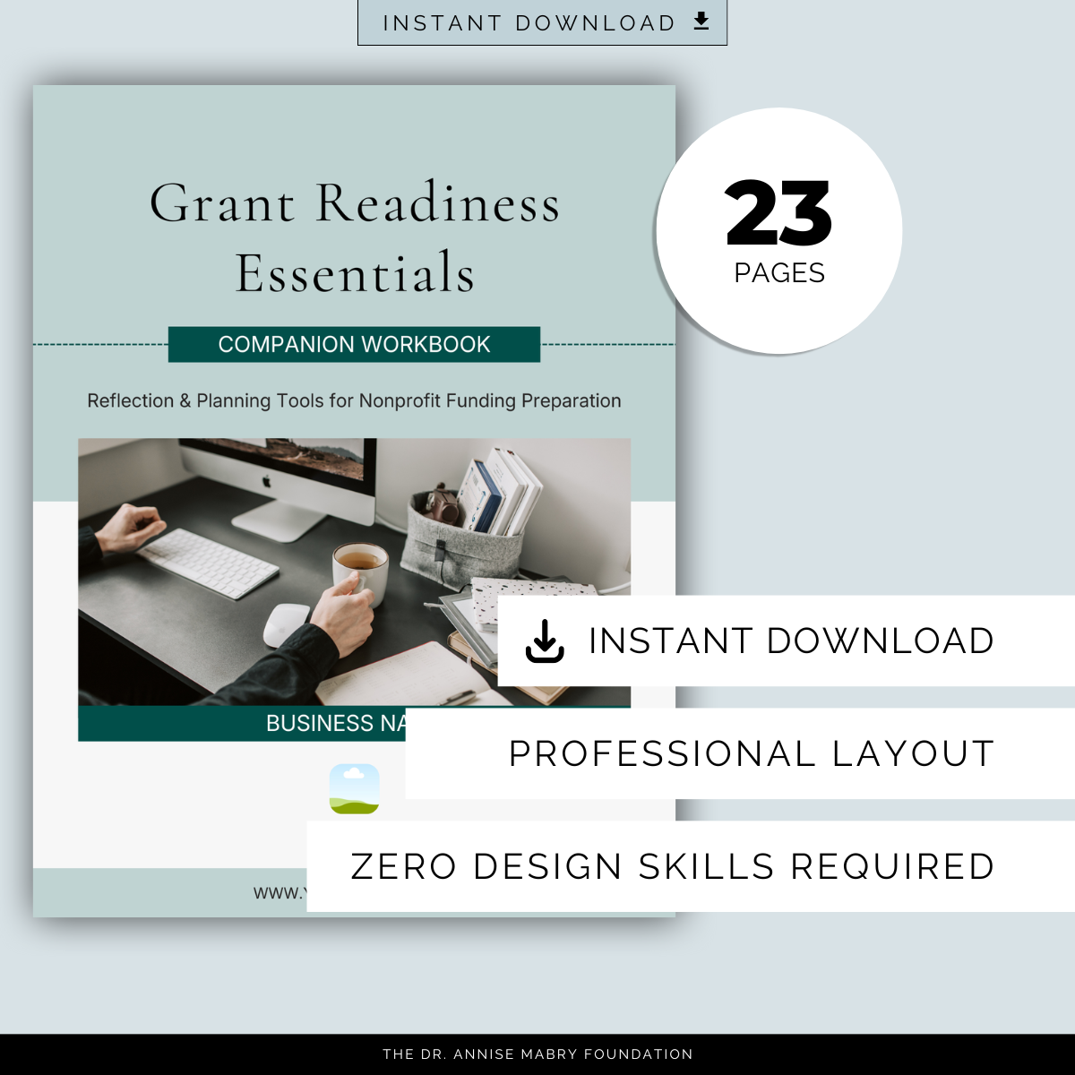 Grant Readiness Essentials: Workbook for Nonprofit Funding | PLR Companion Workbook &amp; Canva Template
