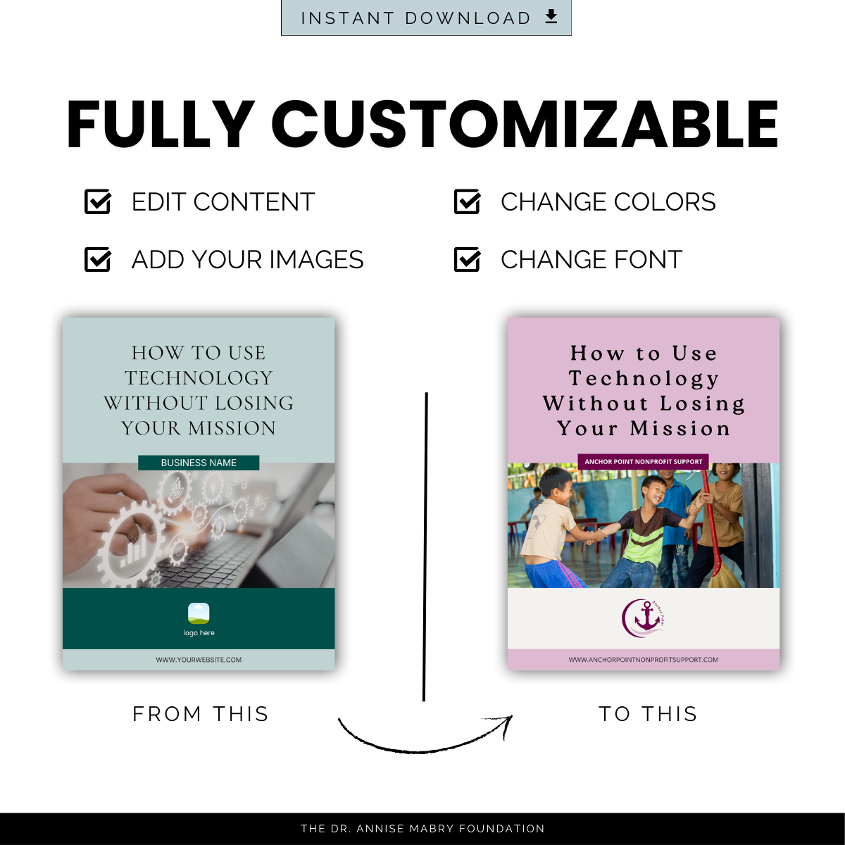 AI For Nonprofits: How to Use Technology Without Losing Your Mission | PLR eBook &amp; Canva Template