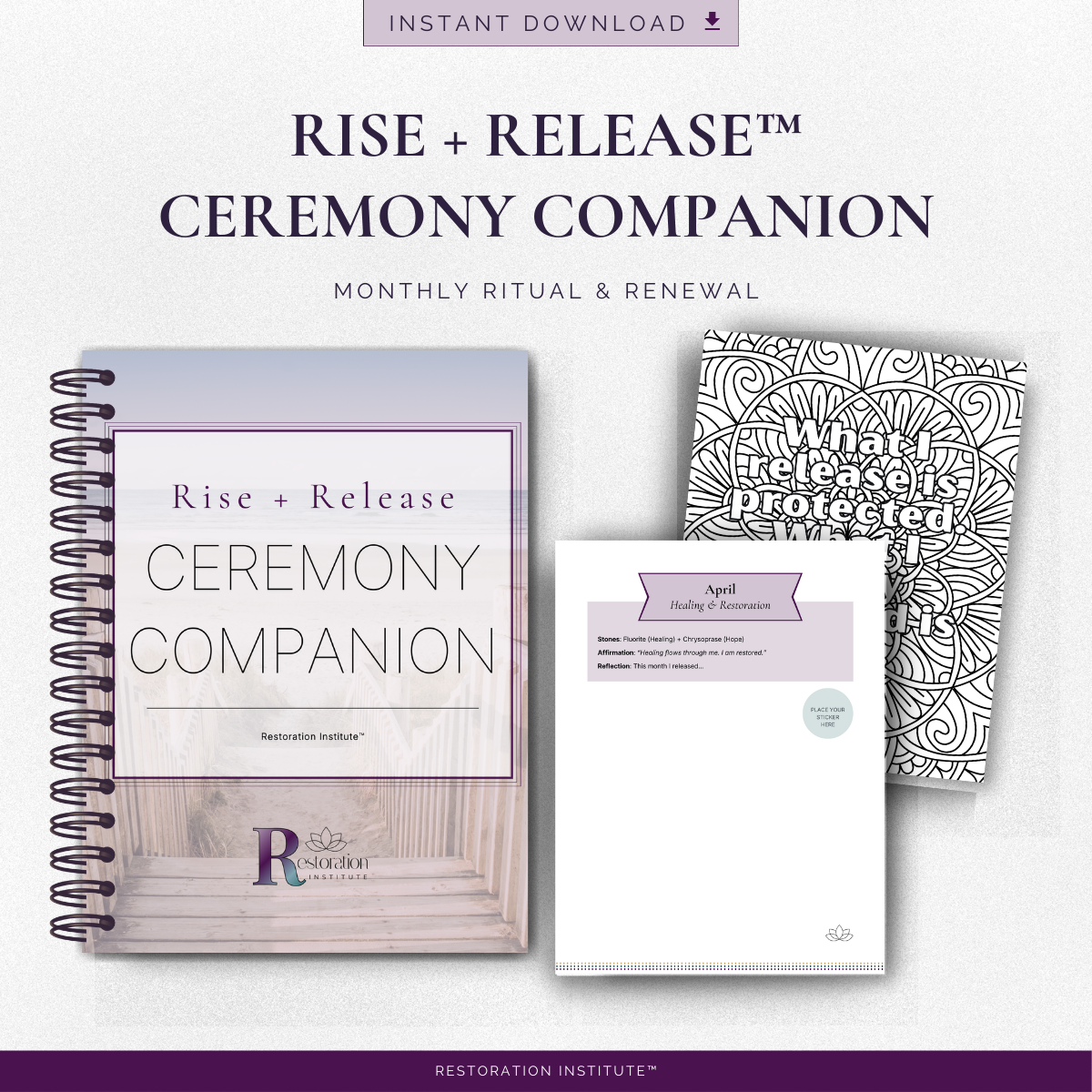 Rise + Release™ Ceremony Companion | Monthly Ritual &amp; Reflection Guide