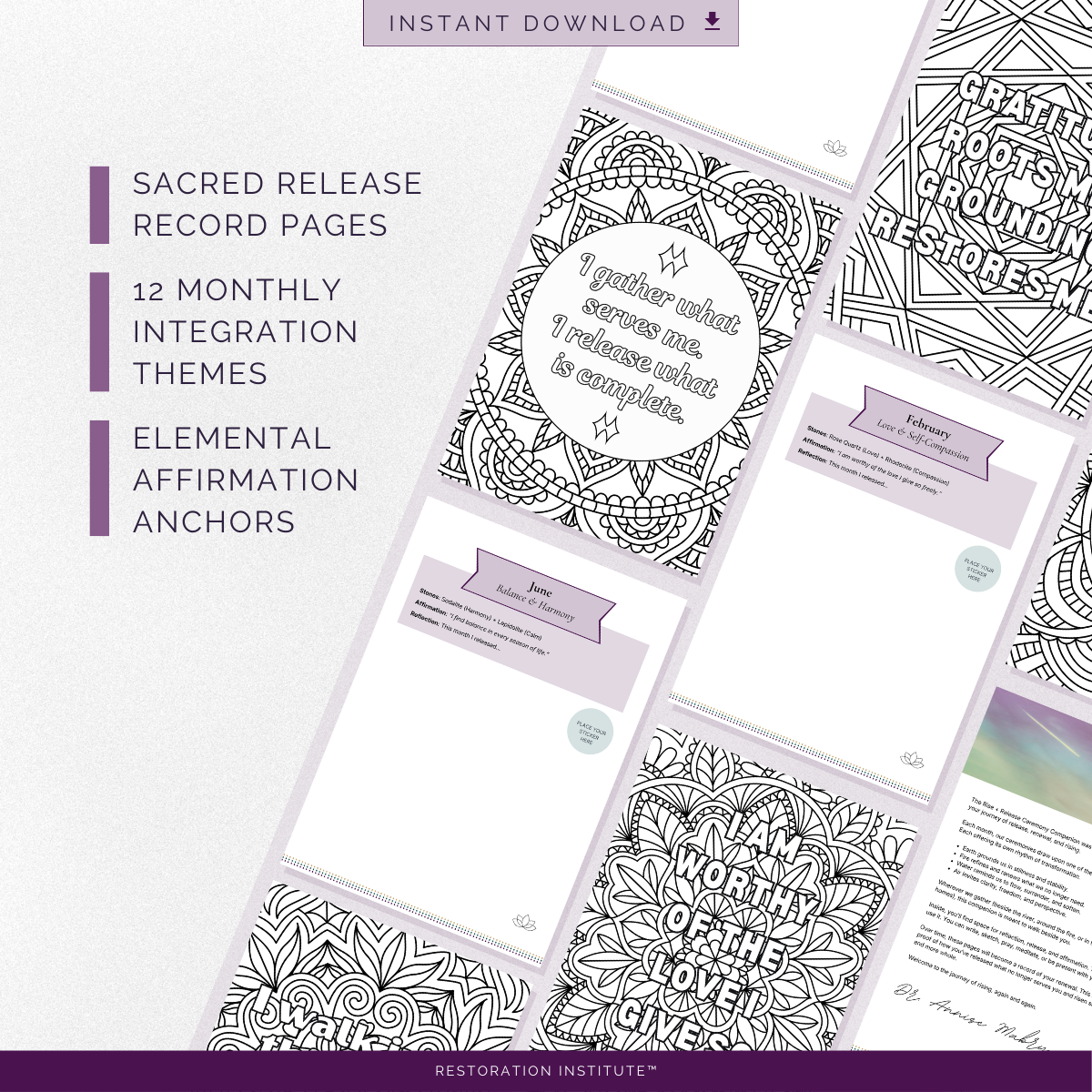 Rise + Release™ Ceremony Companion | Monthly Ritual &amp; Reflection Guide