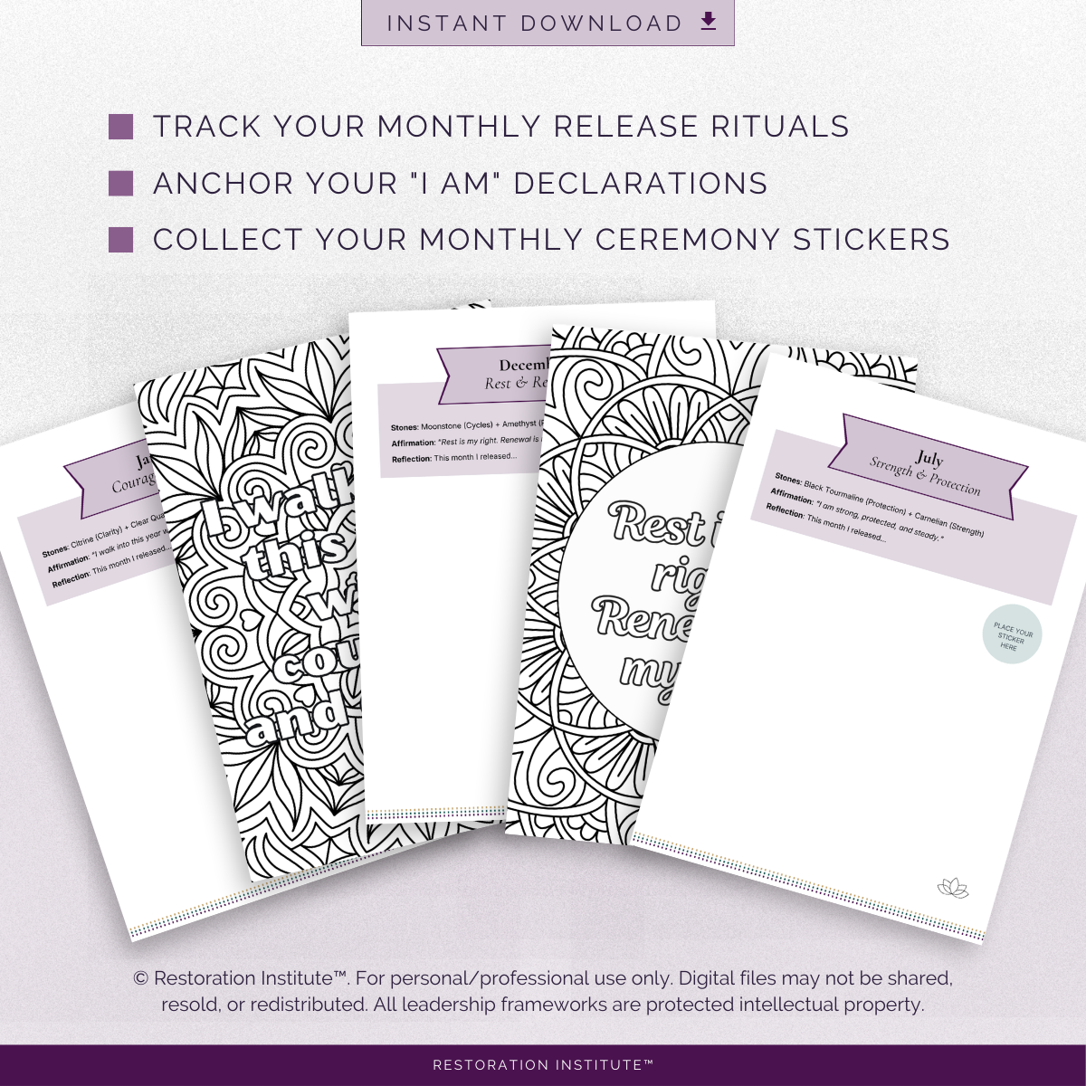 Rise + Release™ Ceremony Companion | Monthly Ritual &amp; Reflection Guide