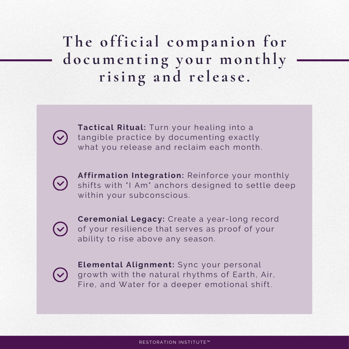 Rise + Release™ Ceremony Companion | Monthly Ritual &amp; Reflection Guide